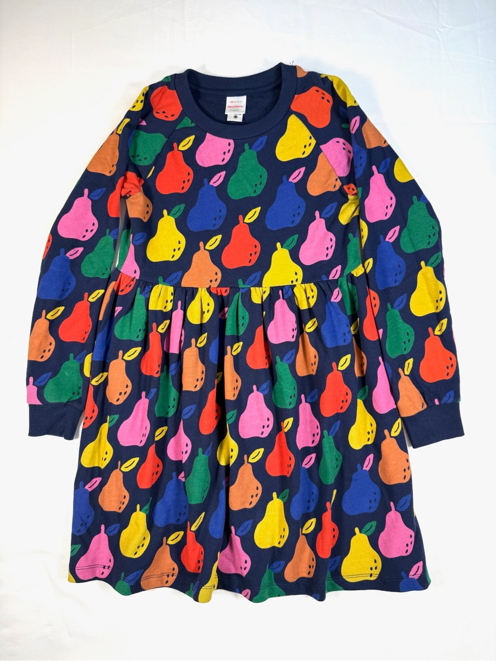 HANNA ANDERSSON Girls' Pear Printed A-Line Playground Sweatshirt Dress Size 10